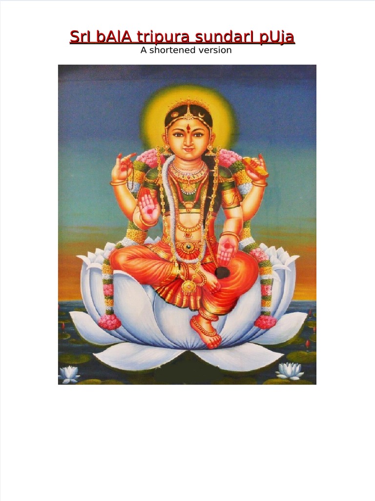 Bala Tripura Sundari Pooja Guide | PDF | Tantra | Monotheistic Religions