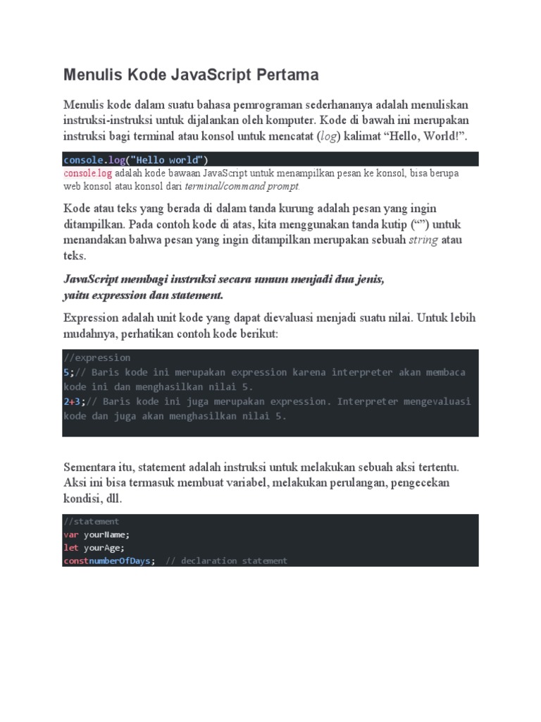 Javascript Materi D1 | PDF