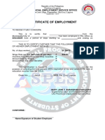 Certificate of Employment