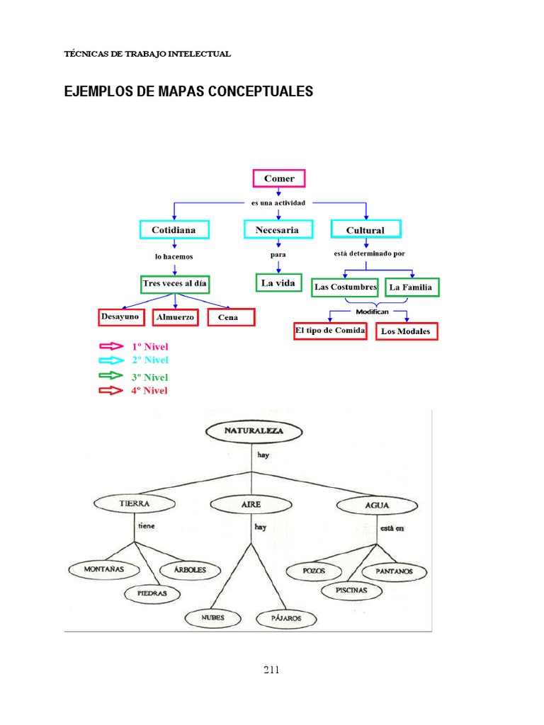Ejemplos de Mapas Conceptuales: Técnicas de Trabajo Intelectual | PDF