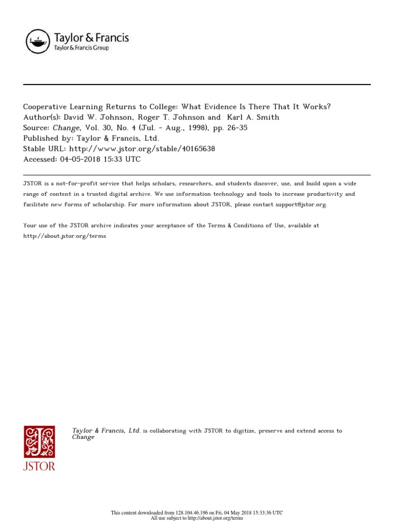 Cooperative Learning in Higher Education | PDF | Motivation | Motivational