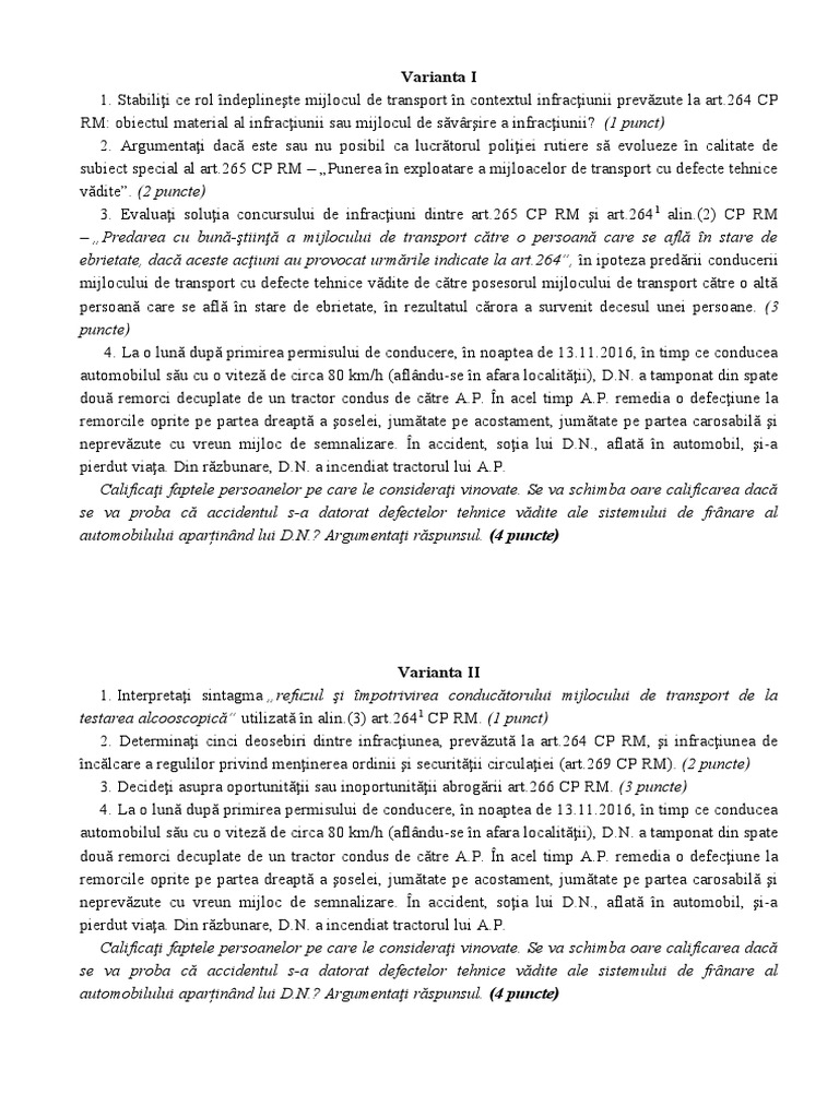 Test-Trafic-Rutier (Drept) | PDF