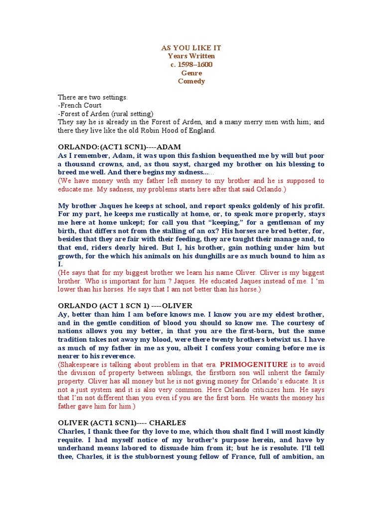 As You Like It | PDF | As You Like It