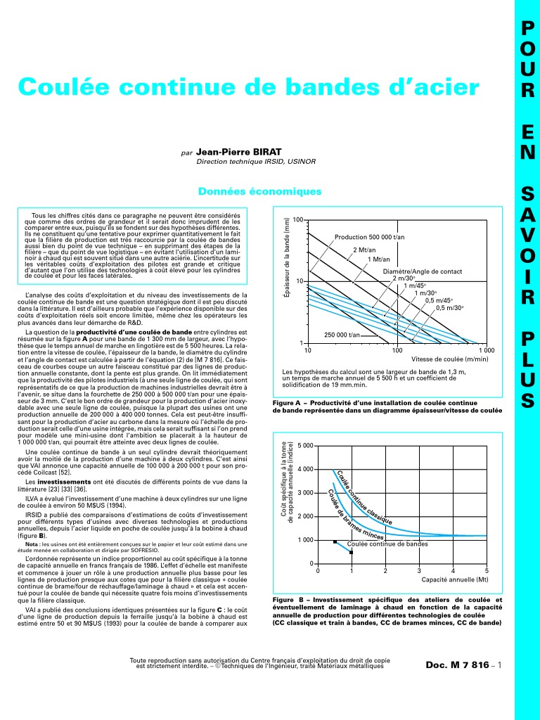 Coulée Continue de Bandes d’Acier | PDF | Laminage | Secteur secondaire ...