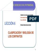 LECCIÓN 6 - Clasificación y Biología de Los Contratos (2022-2023)