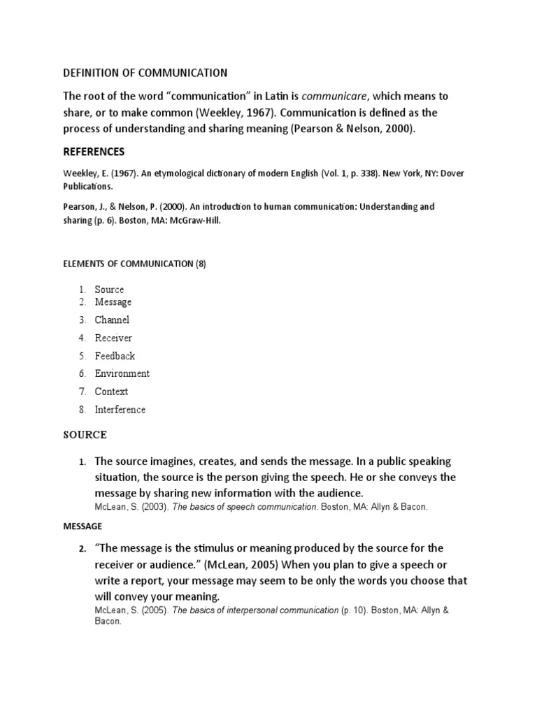 Definition of Communication PDF Communication Nonverbal Communication