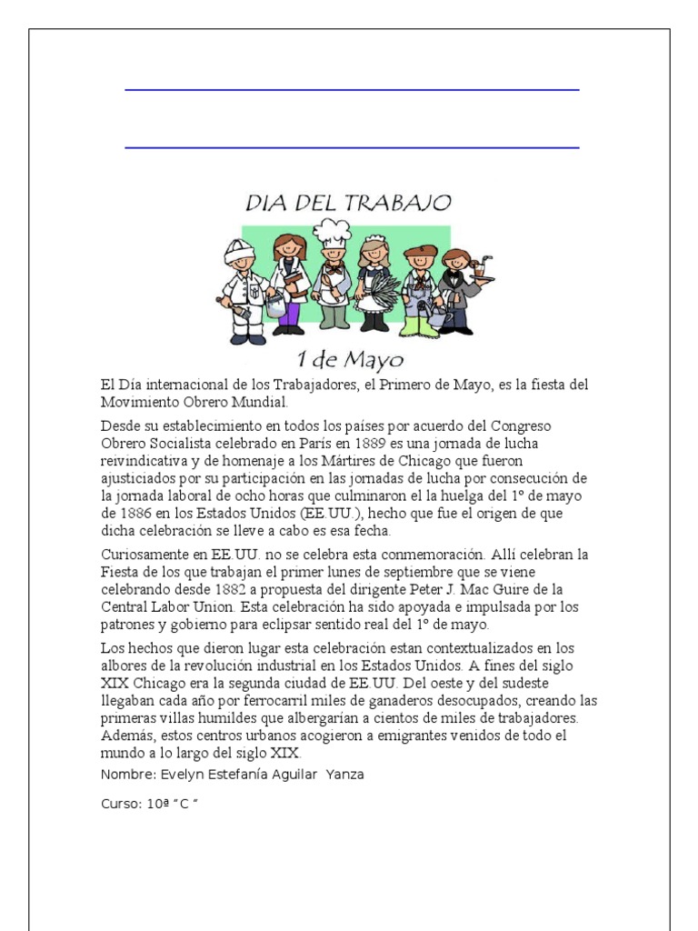 El Día Internacional de Los Trabajadores | PDF
