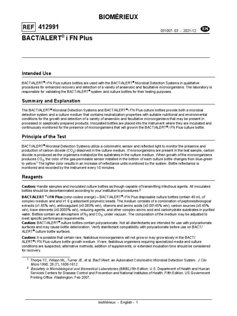 Package Insert - 051007 - 03 - en - 412991 | PDF | Growth Medium ...