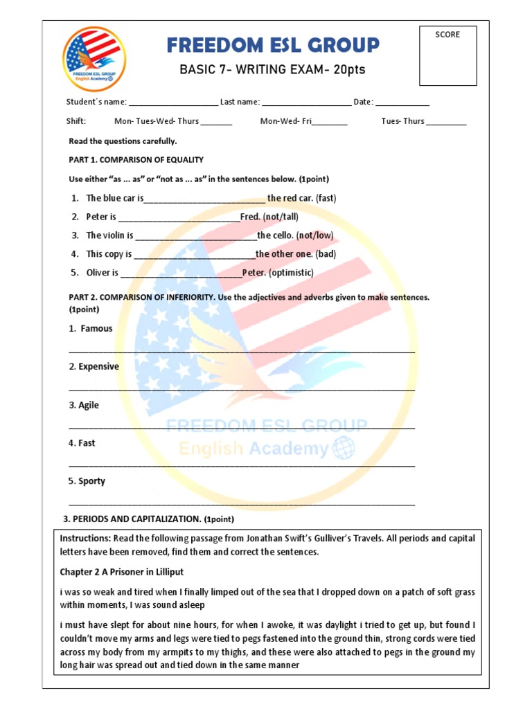 Basic 7 Final Exam | PDF | William Shakespeare | Adverb
