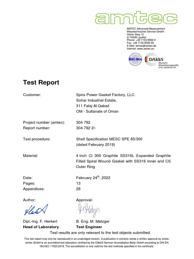 Spira Power Spiral Wound Gasket Shell PDF Leak Elasticity (Physics)