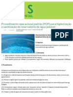 Procedimento Operacional Padrão (POP) para Higienização e Sanitização de Reservatório de Água Potável - SOS Saúde Ambiental