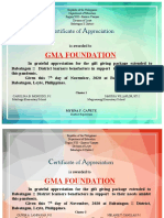 Certificate For GMA Foundation