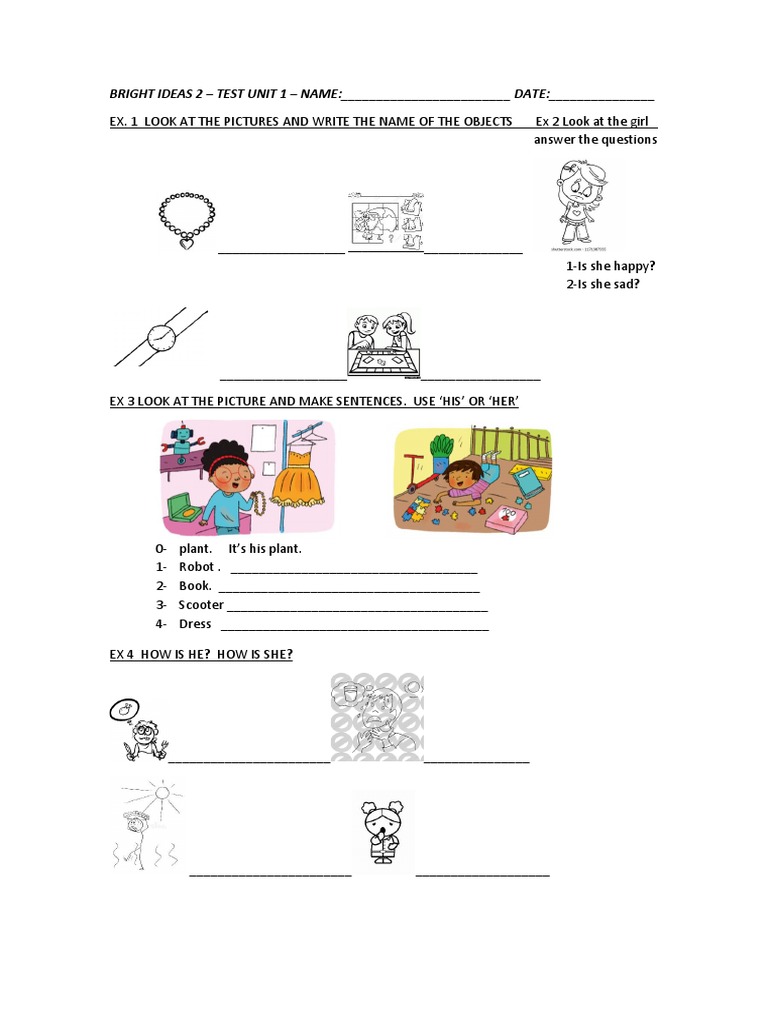 BRIGHT IDEAS 2 test u1 | PDF