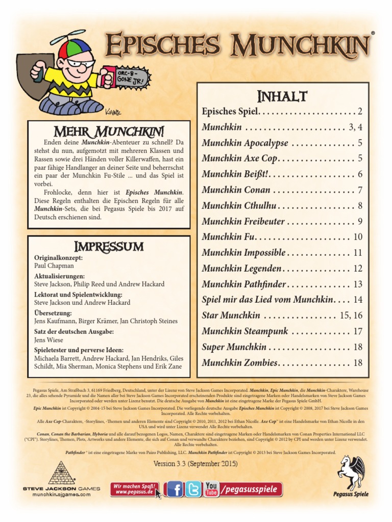 Munchkin Rules Pdf , Munchkin Dungeon Rulebook – YOVZ