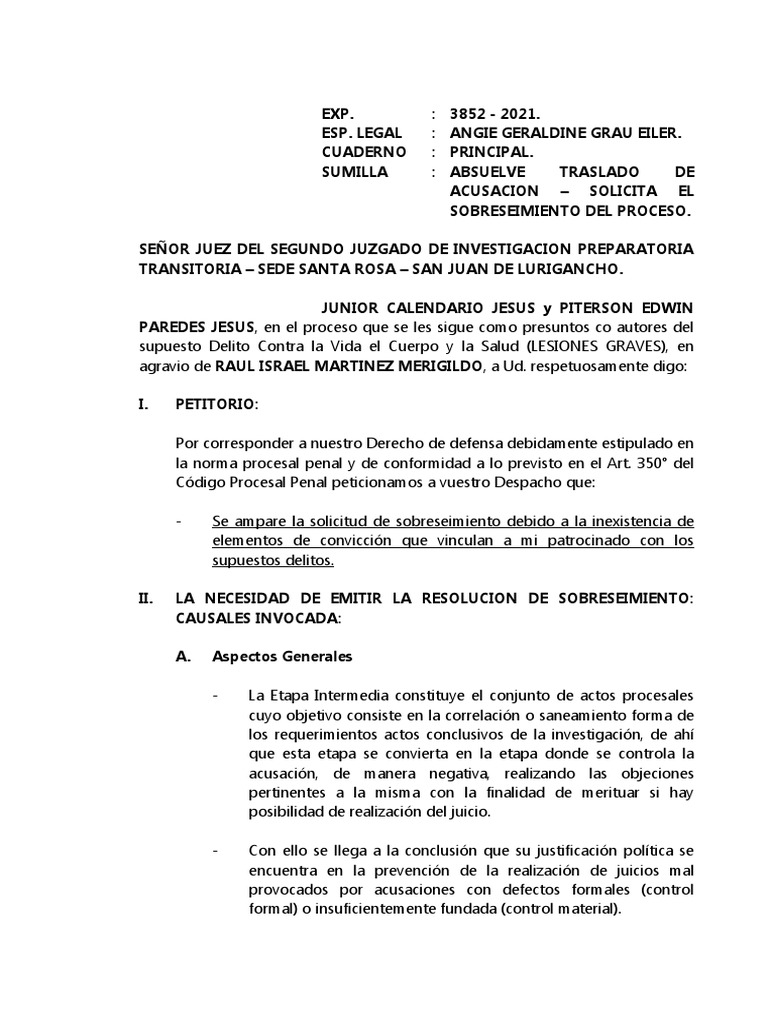 Absuelve Traslado de Acusacion Piterson PDF