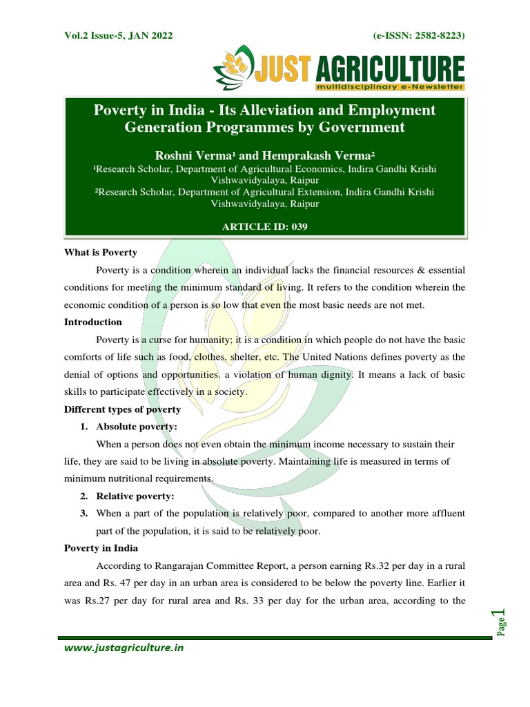 Poverty Alleviation in India | PDF | Poverty | Poverty & Homelessness