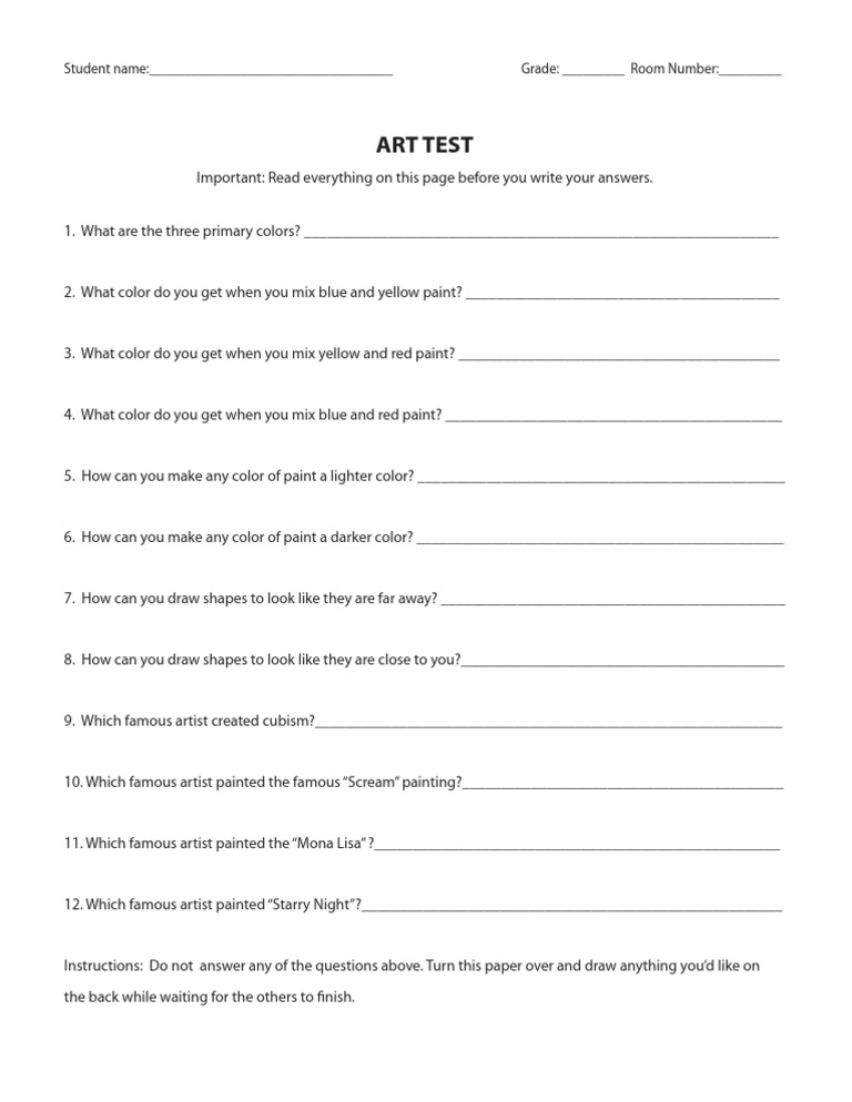 Art Test Revised PDF