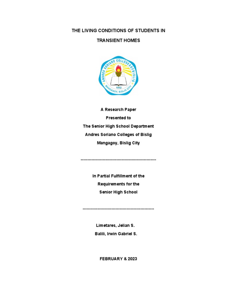 The Living Conditions of Students in | PDF | Human Sexuality | Human ...