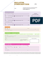 Bulletin D'Inscription: Stage / Parcours Stage / Parcours