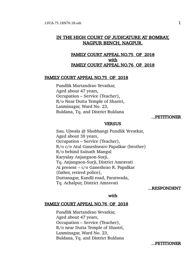 1 in The High Court of Judicature at Bombay, Nagpur Bench, Nagpur PDF