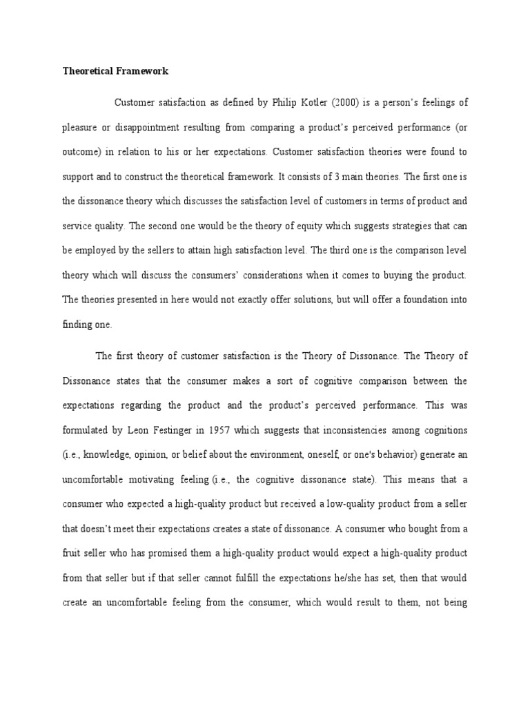 Customer Satisfaction Theoretical Framework | PDF | Customer ...
