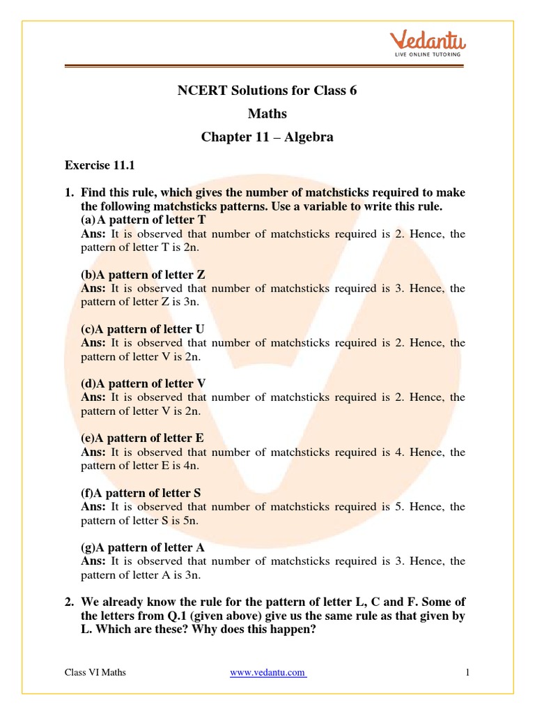 Class 6 Maths Algebra Download Free Pdf Circle Triangle