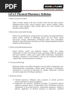 GPAT Physical Pharmacy Syllabus