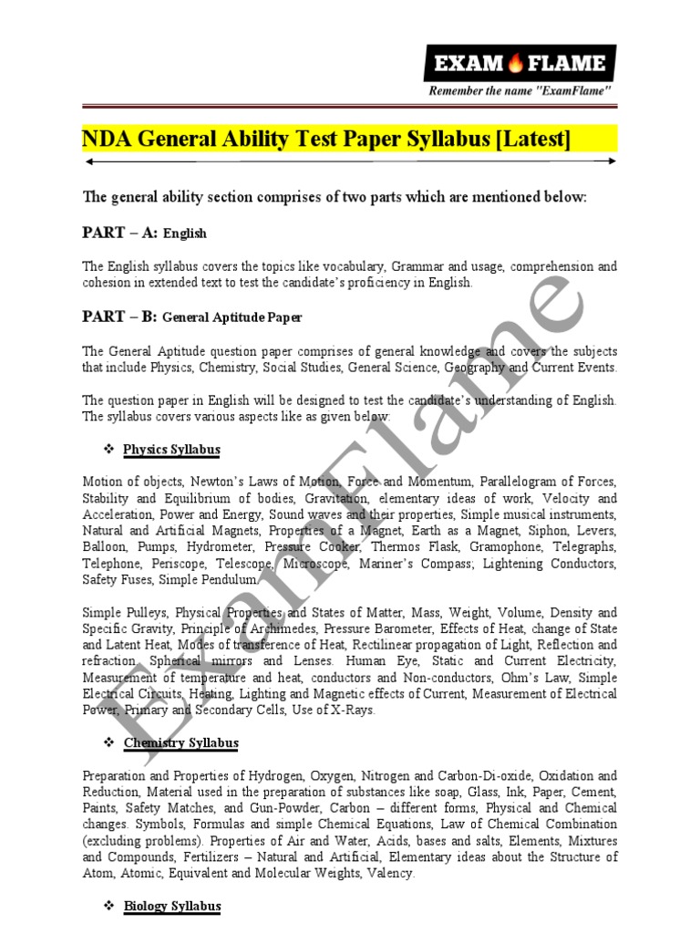 What Is General Ability Test In Nda