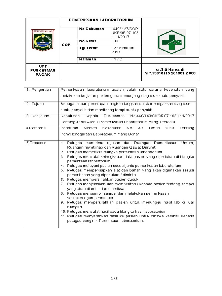 Pemeriksaan Laboratorium | PDF