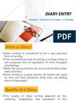 Diary Entry Format Diary Writing Sample, Topics, Examples, Ideas | PDF