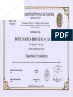 Cartificado de Capellan Eclesiastico