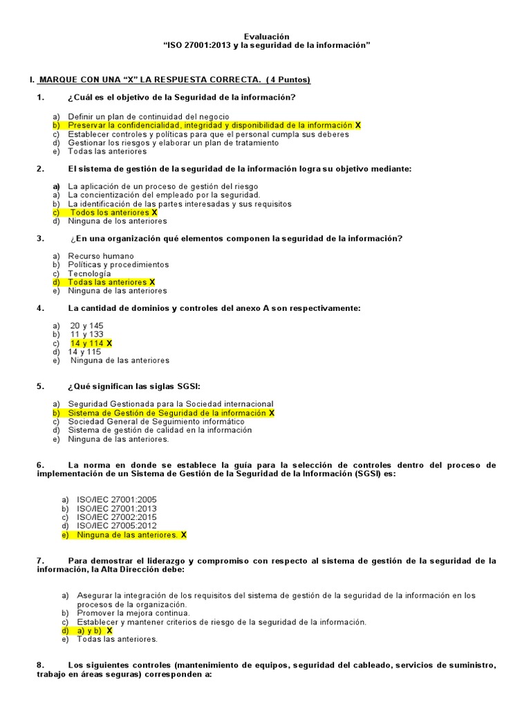 Evaluacion ISO 27001 - 2013 | PDF | Seguridad de información | La ...