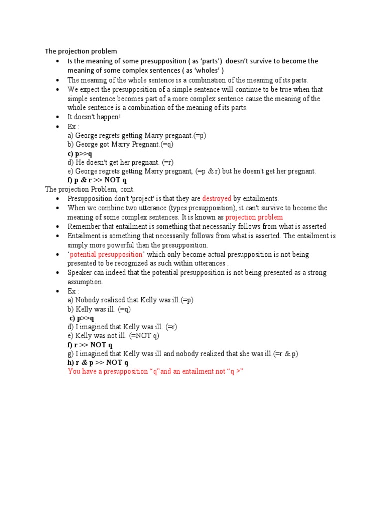 The Projection Problem PDF