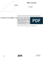 ISO 10002 2018 SGC - Satisfacción Del Cliente - Directrices para El Tratamiento de Quejas