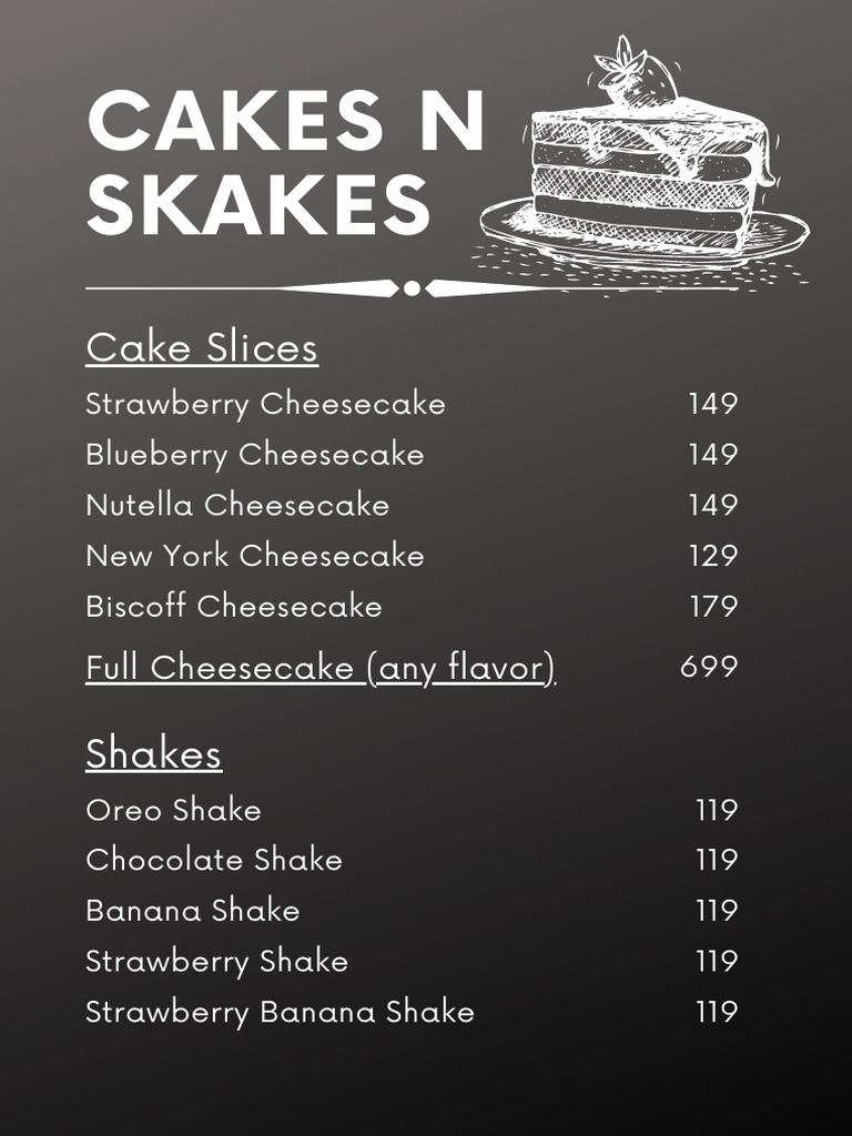 Black and White Modern Food Menu | PDF