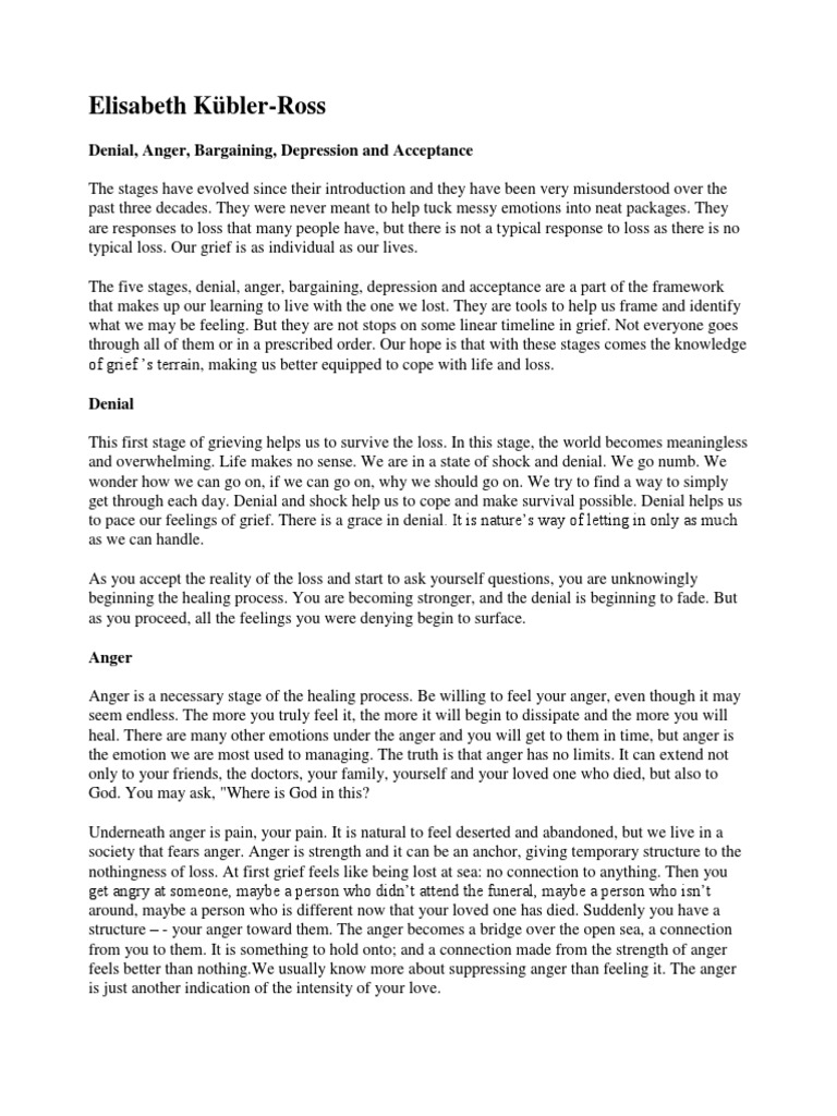 Stages of Grief | PDF | Anger | Grief
