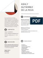 Curriculum Vitae Profesional Mujer Con Iconos Moderno Beige y Blanco