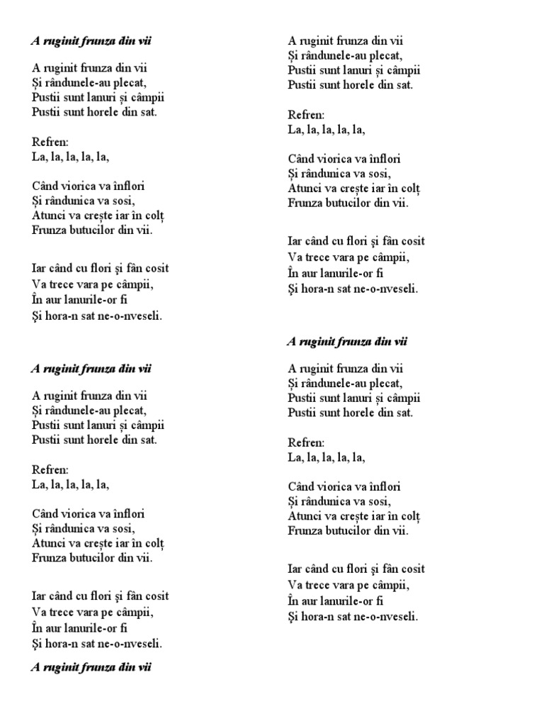 A Ruginit Frunza Din VII | PDF