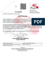 Certificado de Residencia Pueeto Gaitan