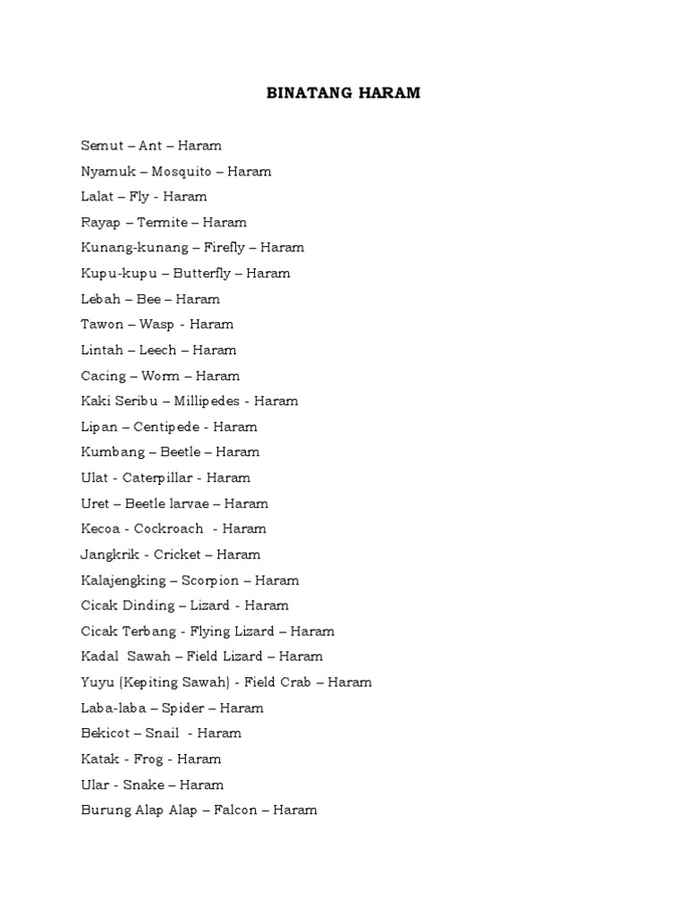 Binatang Haram Dan Halal | PDF
