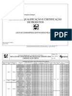 Lista de consumíveis certificados FBTS