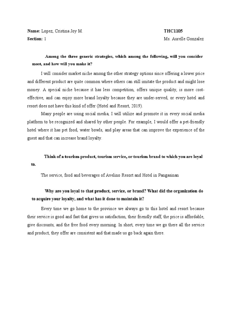 Three Generic Strategies | PDF | Brand | Hotel