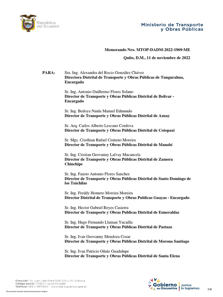 Mtop Dadm 2022 1969 Me | PDF | Ecuador | Economias
