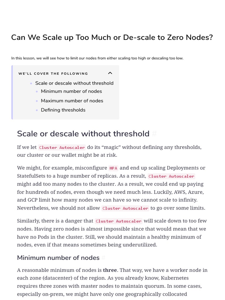 16 Can We Scale Up Too Much or de Scale To Zero Nodes PDF Computer