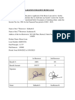 Declaration For Joint House Loan For Income Tax