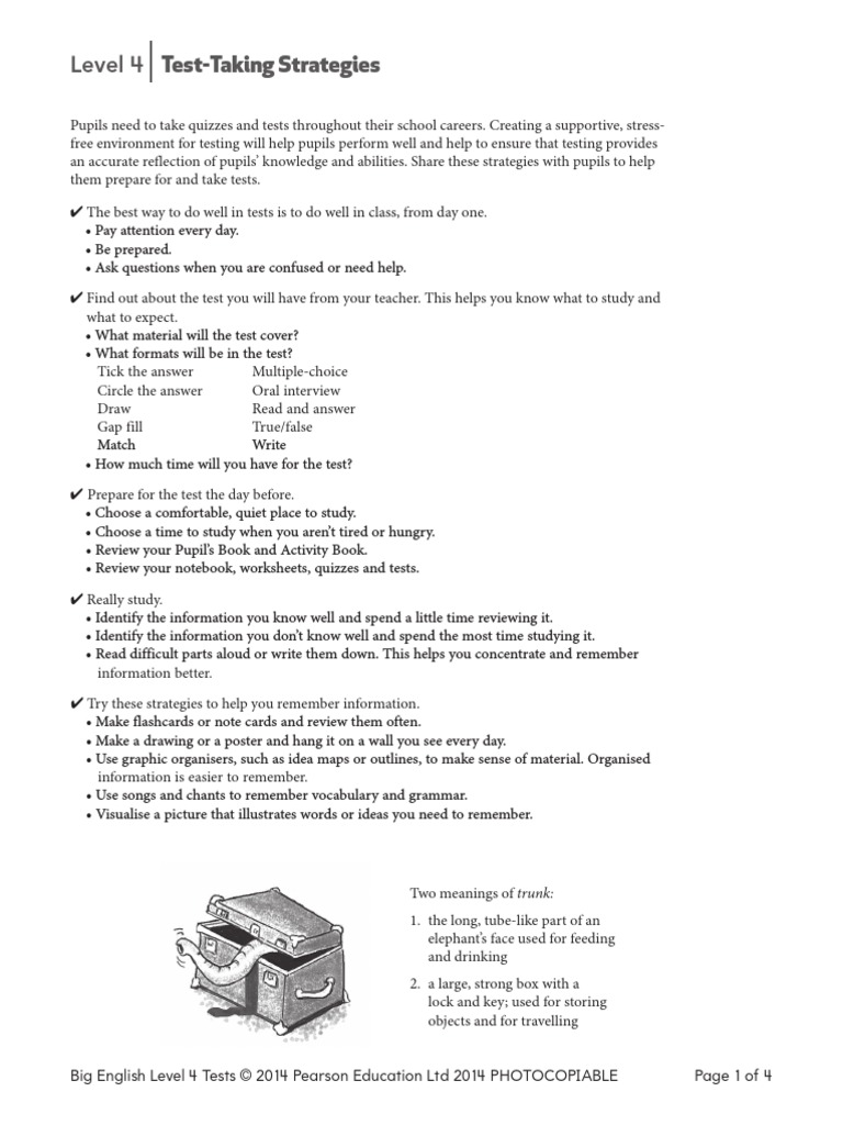Big Eng Level4 Test TS | PDF | Multiple Choice | Learning