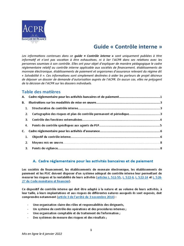 Contrôle interne des services externalisés | PDF | Contrôle interne ...