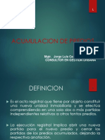 Acumulacion de Predios: Mgtr. Jorge Luis Carrasco Millones Consultor en Gestión Urbana