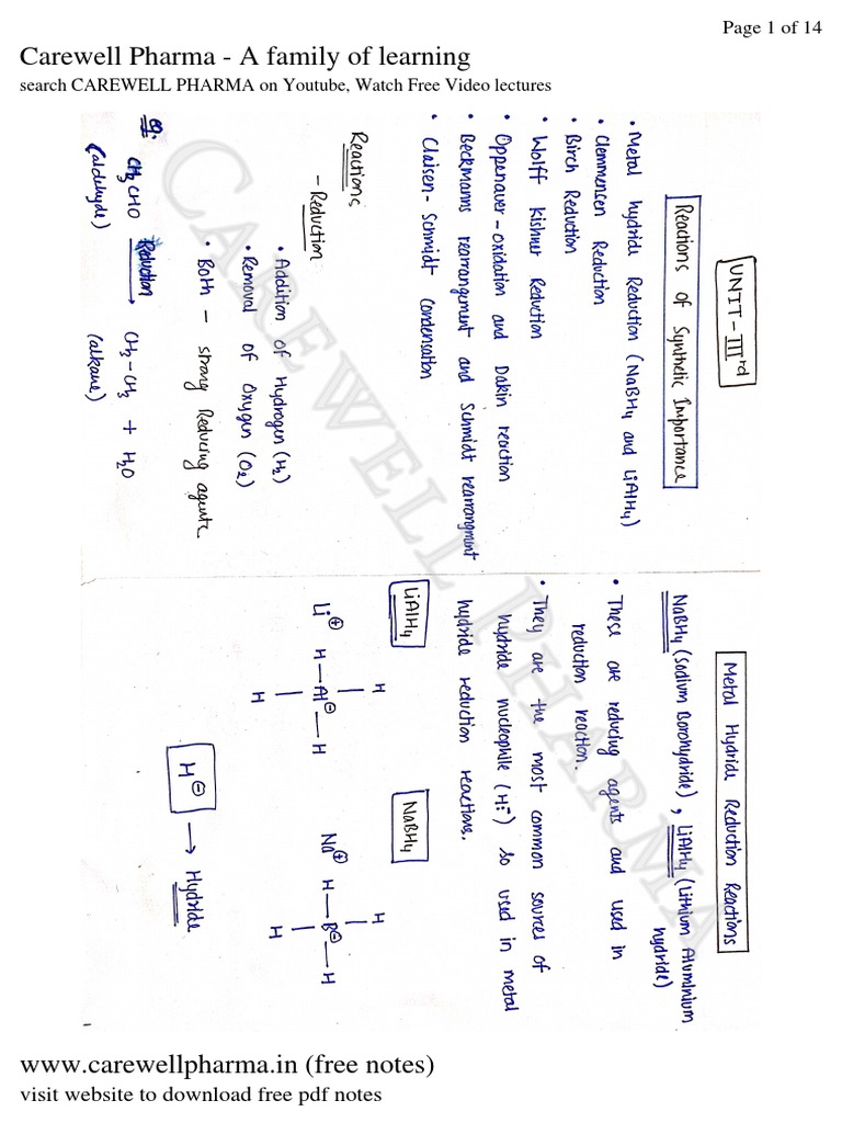 Carewell Pharma POC 3 Unit 5 Notes | PDF | You Tube