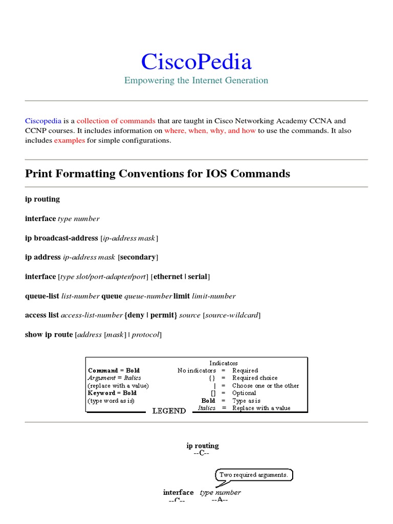 Ciscopedia All CcnaCcnp Commands PDF Radius Port